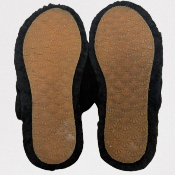 UGG Women's Black Fluff Yeah Slippers Size 6 Worn Twice - Picture 10 of 10